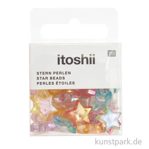 Artikelbild 2 des Artikels “Stern Perlen, Transparent, Farbmix, 14 x 5 mm, 32 Stück “