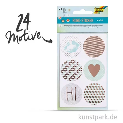 Artikelbild 2 des Artikels “Sticker rund - Hotfoil, selbstkebend, 24 Stück sortiert “