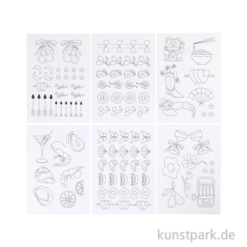 Artikelbild 2 des Artikels “Stickvliese, Wasserlöslich, A5, 6 Blatt, Deko-Designs “