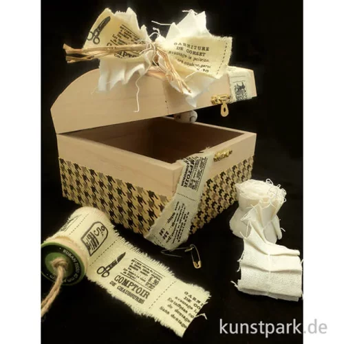 Artikelbild 2 des Artikels “Stoffband - News, Naturfarben, 40 mm x 90 cm “
