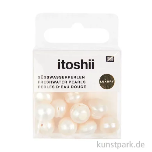 Artikelbild 2 des Artikels “Süßwasserperlen Natur, 11-12 mm, 10 Stück “