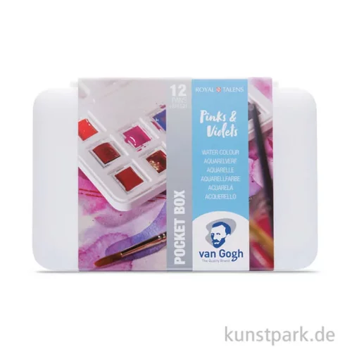 Artikelbild 2 des Artikels “Talens VAN GOGH Aquarell Pocket Box Pinks + Violets mit 12 halben Näpfen “