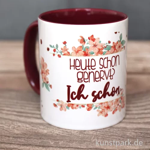 Artikelbild 2 des Artikels “Tasse, Bordeaux, Bedruckt, Design, Heute schon genervt “