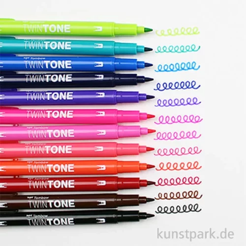 Artikelbild 2 des Artikels “Tombow Doppelfasermaler TwinTone, 12 Stifte Set - Leuchtende Farben “