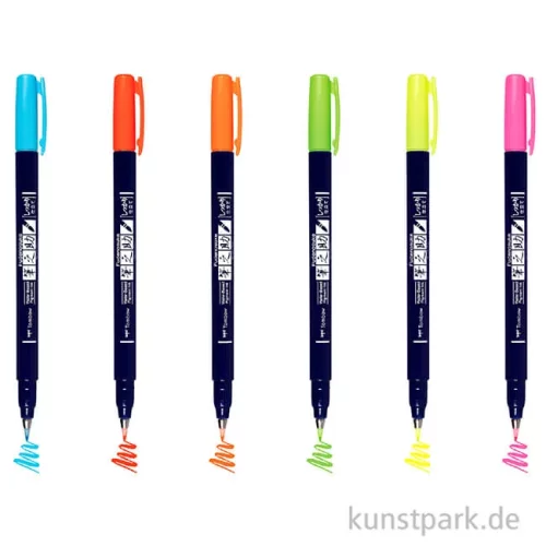 Artikelbild 2 des Artikels “Tombow Fudenosuke Brush Pen - 6er Set Neon Farben “
