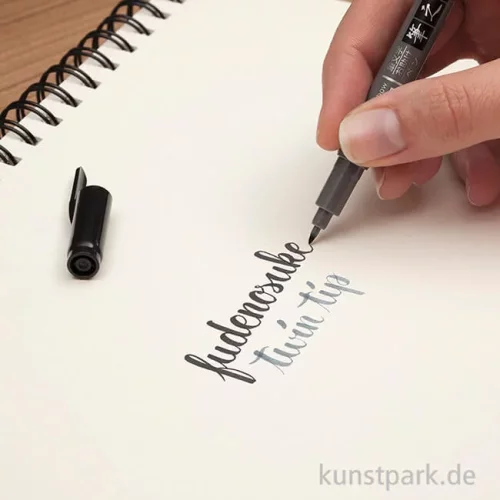 Artikelbild 2 des Artikels “Tombow Fudenosuke Brush Pen - Doppelspitze Schwarz-Grau “