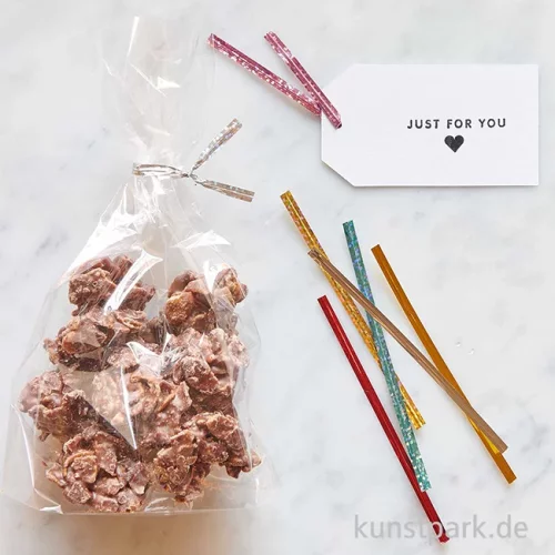 Artikelbild 2 des Artikels “Verschlussbänder für Geschenktüten, Bunt, 10 cm, 50 Stück “