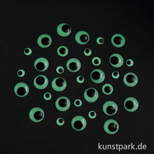 Artikelbild 2 des Artikels “Wackelaugen Glow in the Dark, 10 / 12 / 15 / 20 mm, 40 Stück “