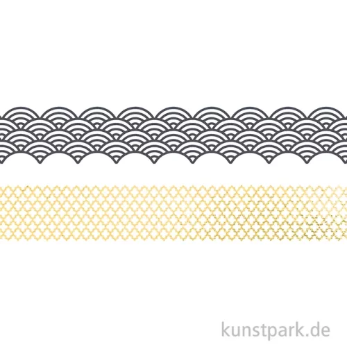 Artikelbild 2 des Artikels “Washi-Dekor-Tape, Gold + Grau, 25 mm, 2 Rollen, je 5 m “