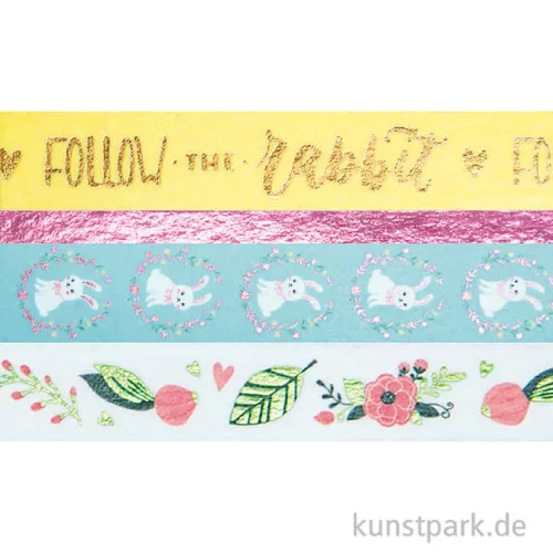 Artikelbild 2 des Artikels “Washi-Tape Hotfoil - FOLLOW THE RABBIT, 4er Set, je 5 m “