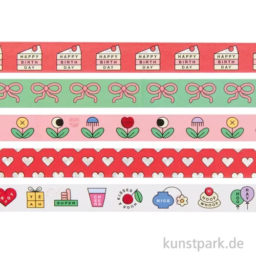 Artikelbild 2 des Artikels “Washi Tape Set - Eye Candy, Happy Birthday, 5 Stück, je 10 m “