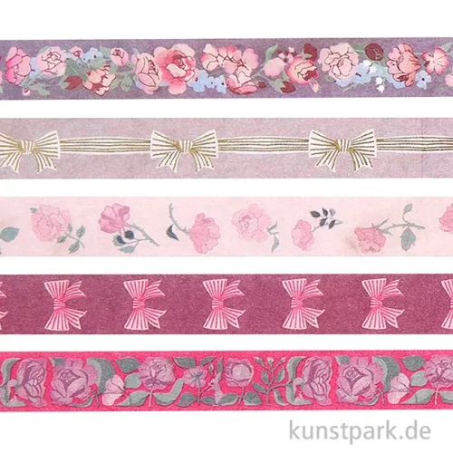Artikelbild 2 des Artikels “Washi Tape Set - La Vie en Rose, Pink, 5 Stück, je 10 m “