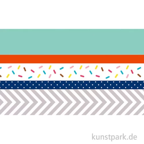 Artikelbild 2 des Artikels “Washi-Tape Set - NEON Orange Bunt, 5 Rollen, je 10 m “