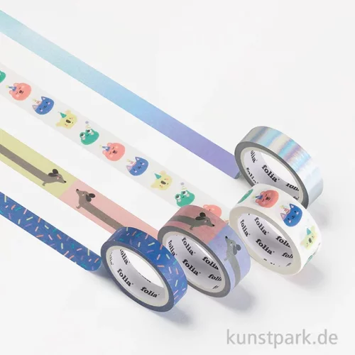 Artikelbild 2 des Artikels “Washi-Tape Set - PARTY ANIMALS, Hotfoil, 4 Rollen, je 5 m “