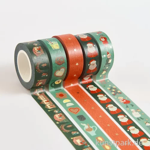 Artikelbild 2 des Artikels “Washi Tape Set - Weihnachtsmarkt, Classic, 15 mm, 5 Stück, je 10 m “