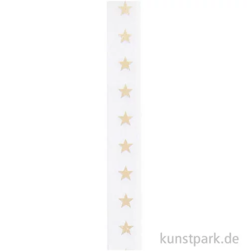 Artikelbild 2 des Artikels “Washi Tape - Sterne, Natur / Gold, 15 mm, 10 m Rolle “