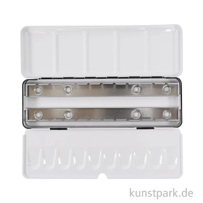 Artikelbild 3 des Artikels “Aquarell-Leerkasten aus Metall für 24 halbe oder 12 ganze Näpfe “