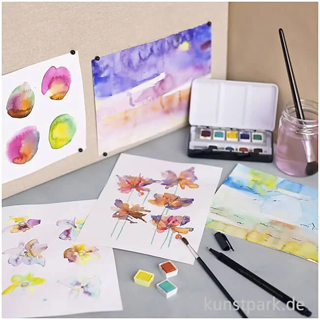 Artikelbild 3 des Artikels “Aquarellmalerei Starter Set mit Farben, Papier und Pinsel “