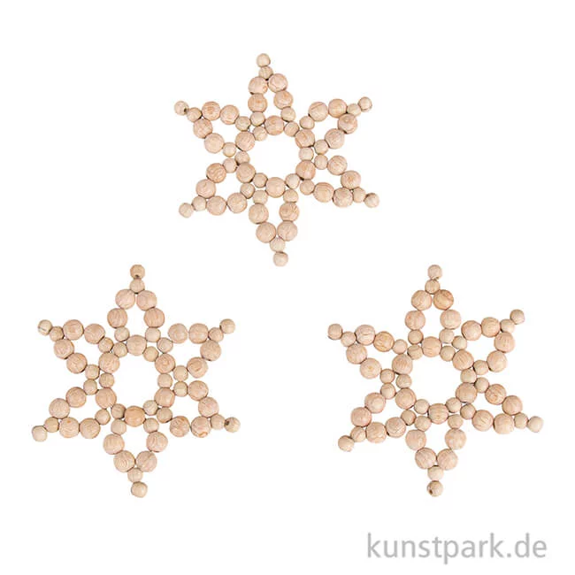 Artikelbild 3 des Artikels “Bastelset Holzperlen Sterne Classic, Material für 3 Perlensterne, 8 cm “