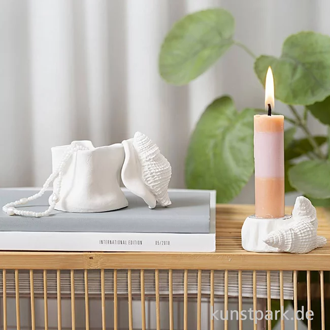 Artikelbild 3 des Artikels “DIY Bastelset - Kerzenhalter + Dose mit Muscheln Modellieren, Weiß “