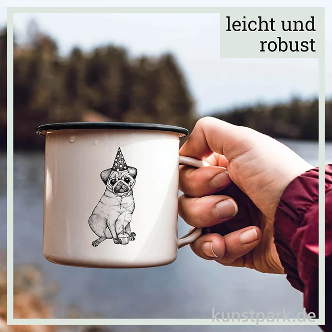 Artikelbild 3 des Artikels “Emailletasse - Mops, 300 ml “