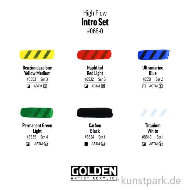 Artikelbild 3 des Artikels “GOLDEN High Flow Acryl - Intro Set, 6 x 30 ml “