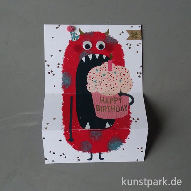 Artikelbild 3 des Artikels “Good old friends - Monsterkarte, Happy Birthday, Rotes Monster “