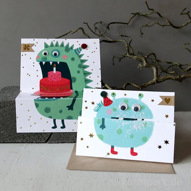 Artikelbild 3 des Artikels “Good old friends - Monsterkarte, Herzlichen Glückwunsch, Grün “