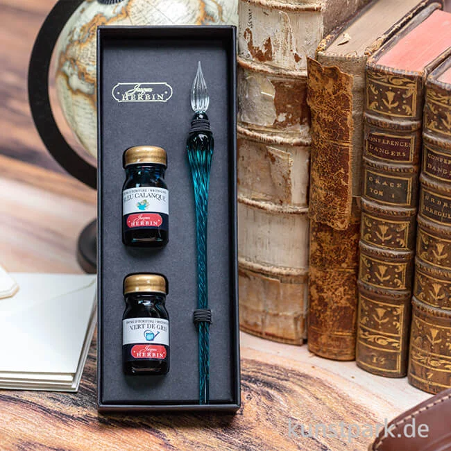 Artikelbild 3 des Artikels “HERBIN Glasfeder Set mit 2 Tinten, Smaragd “