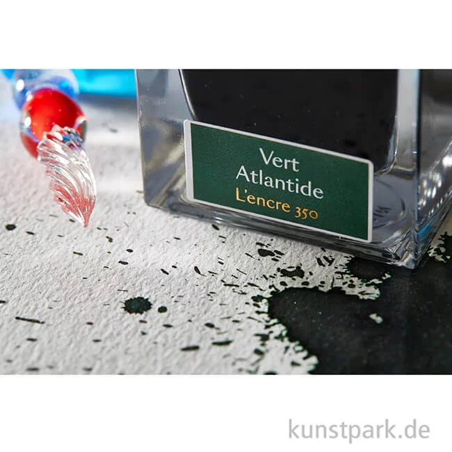 Artikelbild 3 des Artikels “HERBIN Tinte 350 mit Gold- und Silberschimmer - Vert Atlantide, 50 ml “
