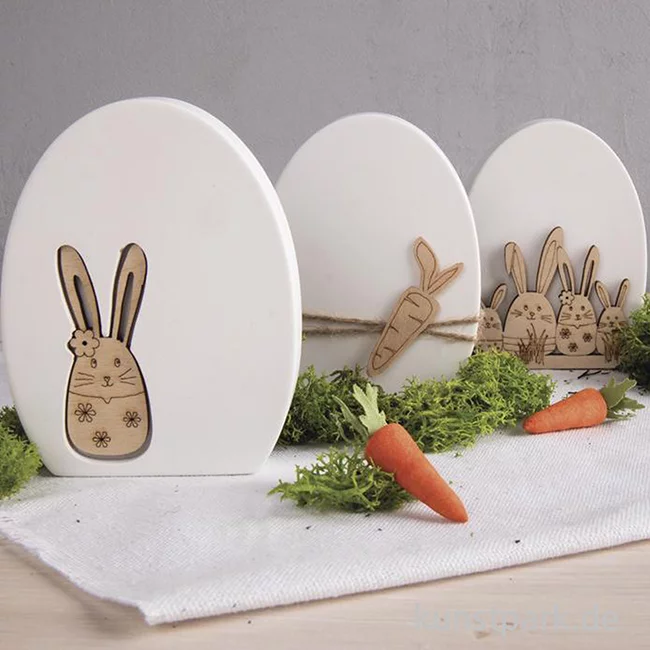 Artikelbild 3 des Artikels “Holz Osterhasen + Freunde, Natur, 4-8,8 cm, 8 Stück “