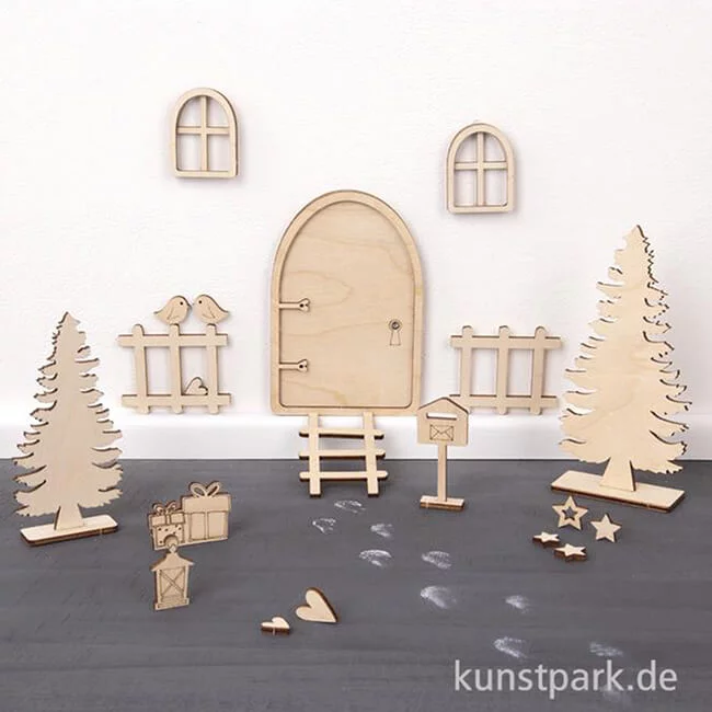 Artikelbild 3 des Artikels “Holz Wichteltür Nisse, Natur, 26-teiliges Set “