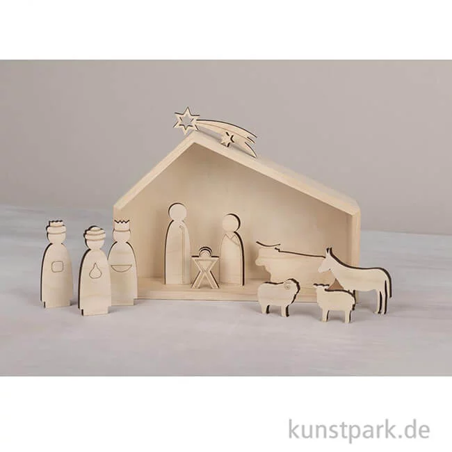 Artikelbild 3 des Artikels “Holzdeko Krippenfiguren, Natur, 1-7,5 cm, Stärke 6 mm, 12 Stück “