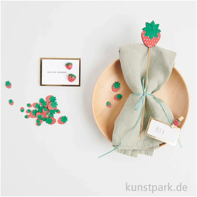 Artikelbild 3 des Artikels “Holzstreuteile Erdbeere, 36 Stück “