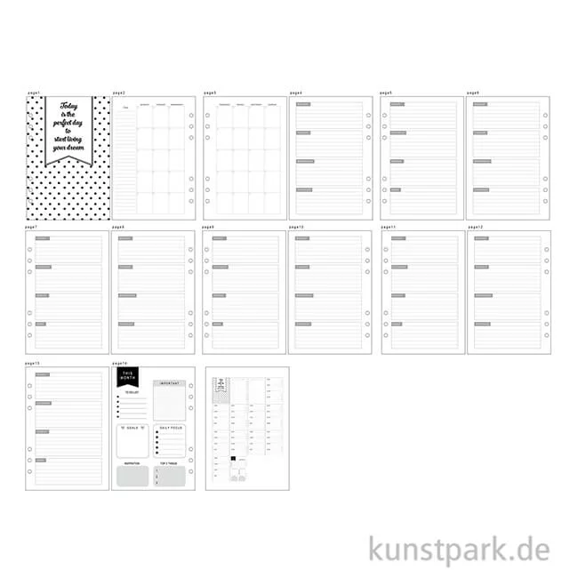 Artikelbild 3 des Artikels “Kalenderseiten für Planer - 5-Wochen-Plan, Größe 142x210 mm, 7 Seiten “