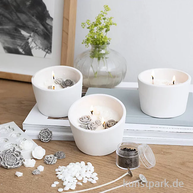 Artikelbild 3 des Artikels “Kerzengießen Set - Rosen Schalen, Beige, Weiß, Creme “