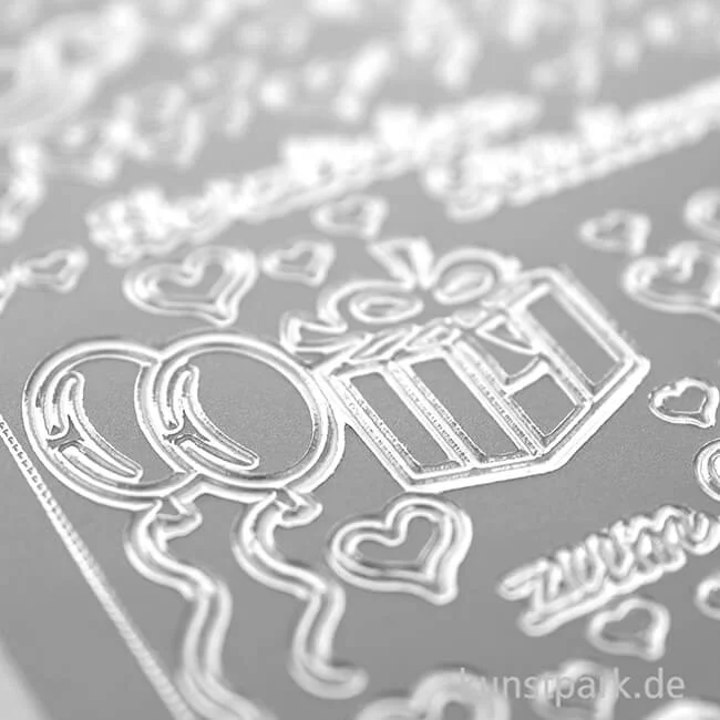 Artikelbild 3 des Artikels “Kreativ Sticker - Herzlichen Glückwunsch 2, Silber, 10 x 23 cm “