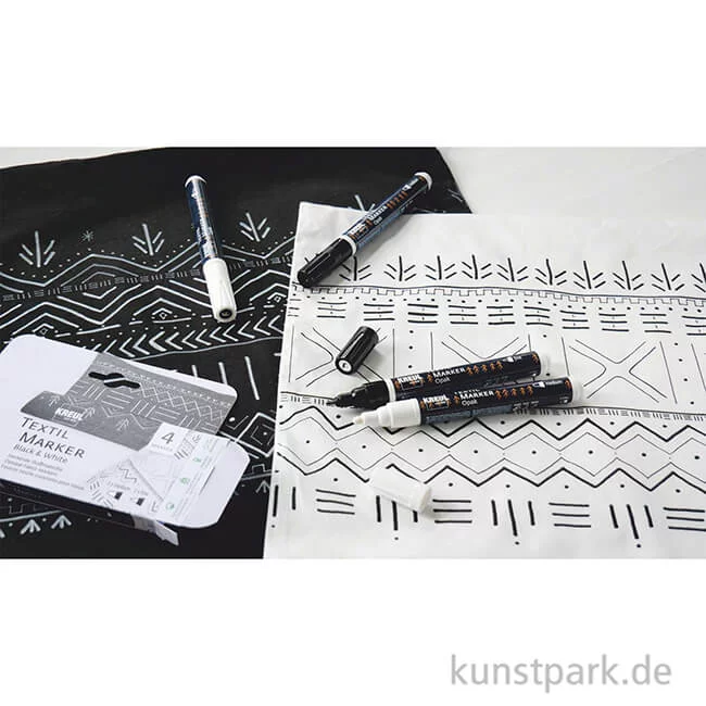 Artikelbild 3 des Artikels “KREUL Textil Marker Opak Set mit 4 Stiften, Schwarz + Weiß “