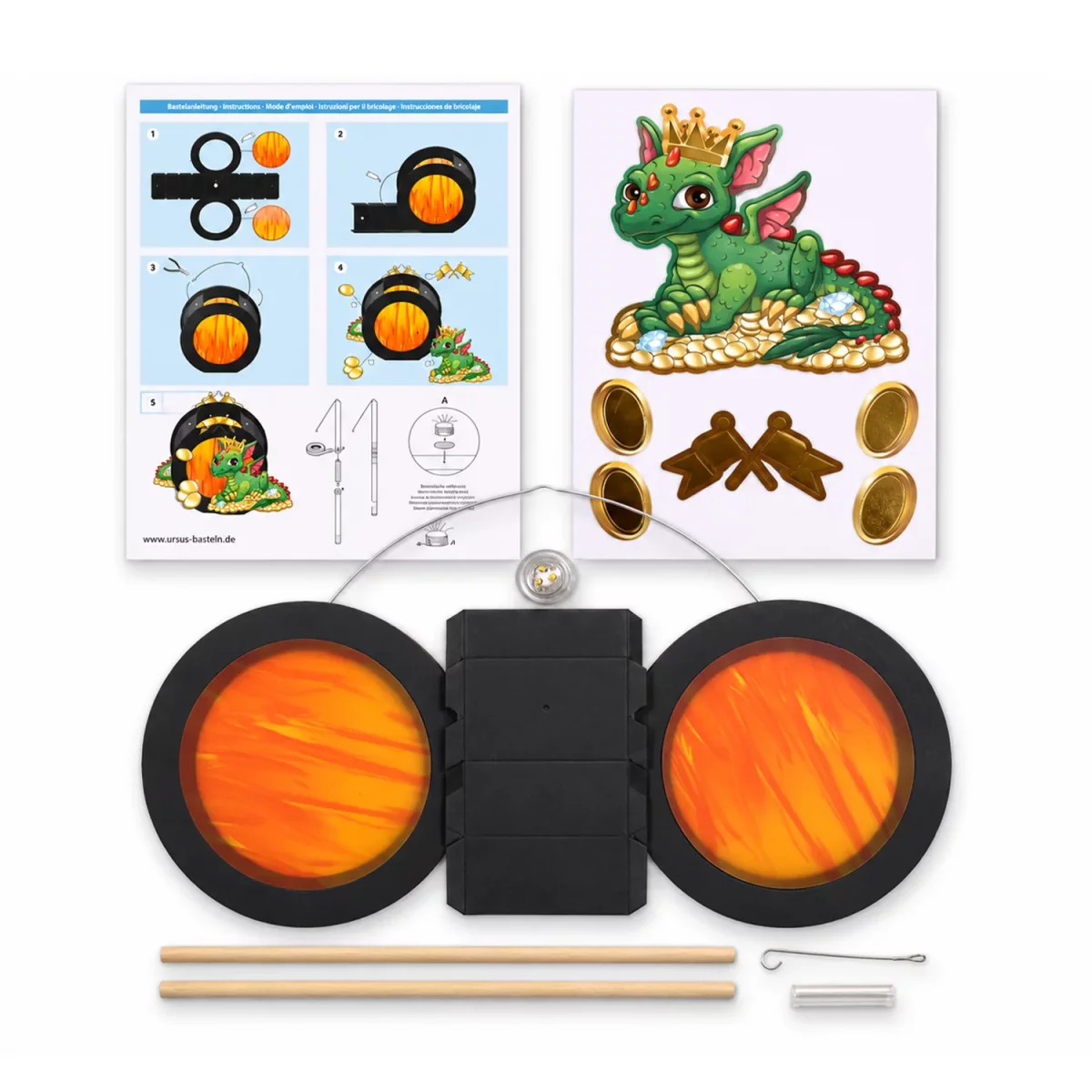 Artikelbild 3 des Artikels “Laternen Bastelset - Drache mit umfangreichem Zubehör “