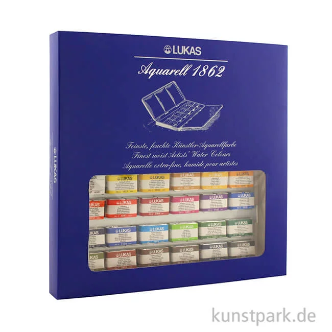 Artikelbild 3 des Artikels “Lukas 1862 Aquarell Kasten mit 24 halben Näpfchen “