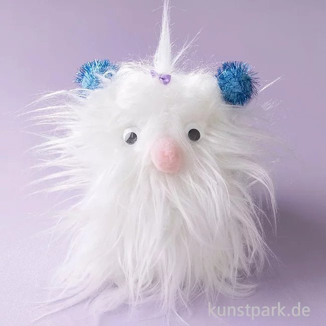 Artikelbild 3 des Artikels “Mini Bastelset - Monster Nähen, Weiß mit Pompons “