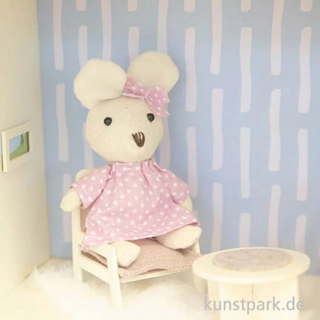 Artikelbild 3 des Artikels “Miniatur Holzbausatz - Wohnzimmer Set, Tisch + 2 Sessel, 9 x 8 cm “