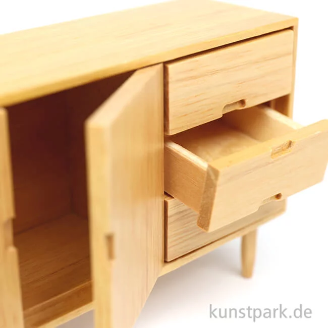 Artikelbild 3 des Artikels “Miniatur Sideboard, Esche Modern, 13 x 3,8 x 7 cm “
