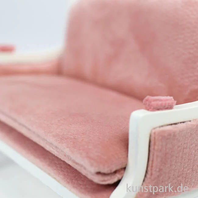 Artikelbild 3 des Artikels “Miniatur Sofa, Louis XVI, Weiß Rosa, 11,5 x 9 x 5 cm “