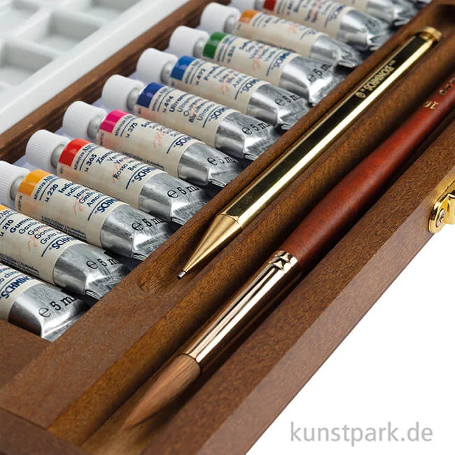 Artikelbild 3 des Artikels “Schmincke HORADAM Aquarellkasten, Retro II, Holz, 12 x 5 ml + Zubehör “