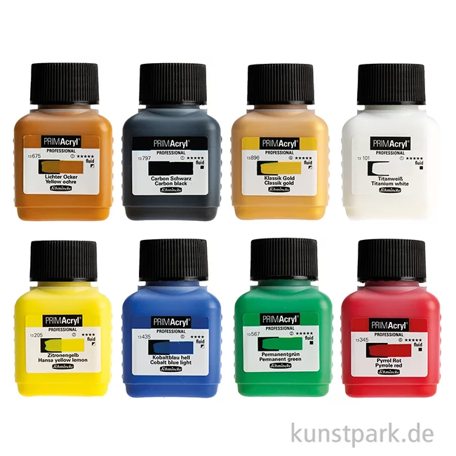 Artikelbild 3 des Artikels “Schmincke PRIMAcryl Fluid Starter Set, Flüssige Acrylfarben, 8 x 50 ml “