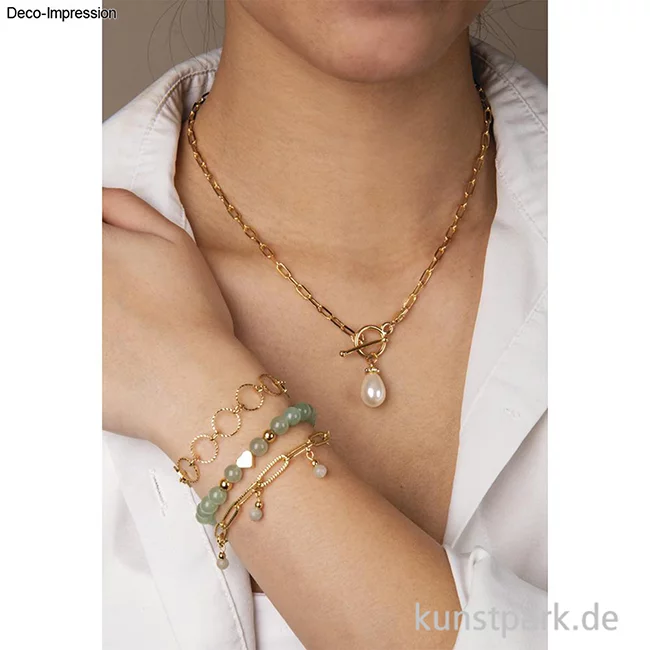 Artikelbild 3 des Artikels “Schmuck Bastelset - Armband, Halbedelsteinperlen, Grüne Dongling Jade “