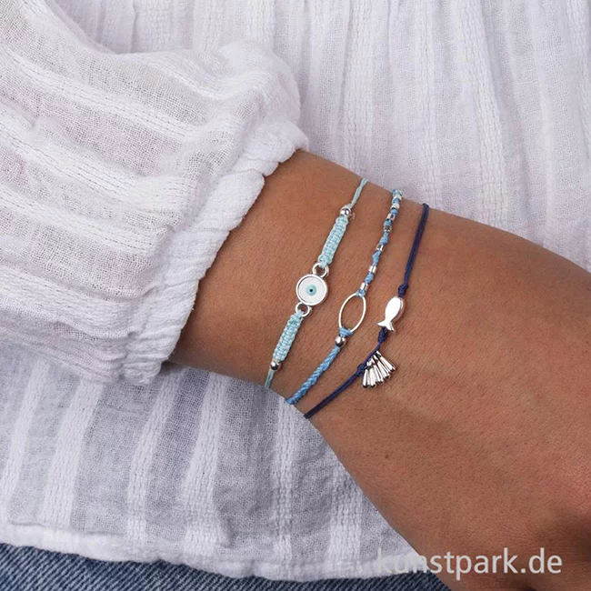 Artikelbild 3 des Artikels “Schmuckkordeln, 0,5 mm, Blaugrau, 4 Farben, je 5 Meter “