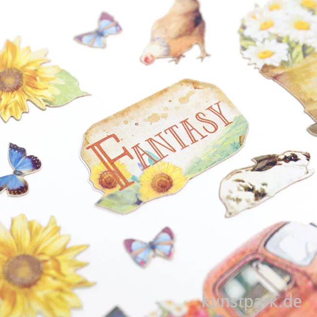 Artikelbild 3 des Artikels “Stamperia Ephemera Aufkleber - Sunflower Art Elements + Flowers “