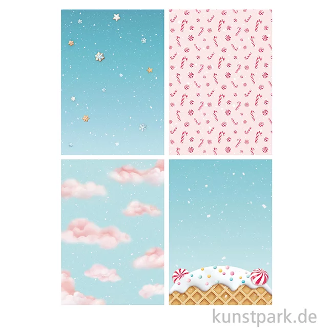 Artikelbild 3 des Artikels “Stamperia Reispapier Selection - Candy Christmas Backgrounds, A6 “